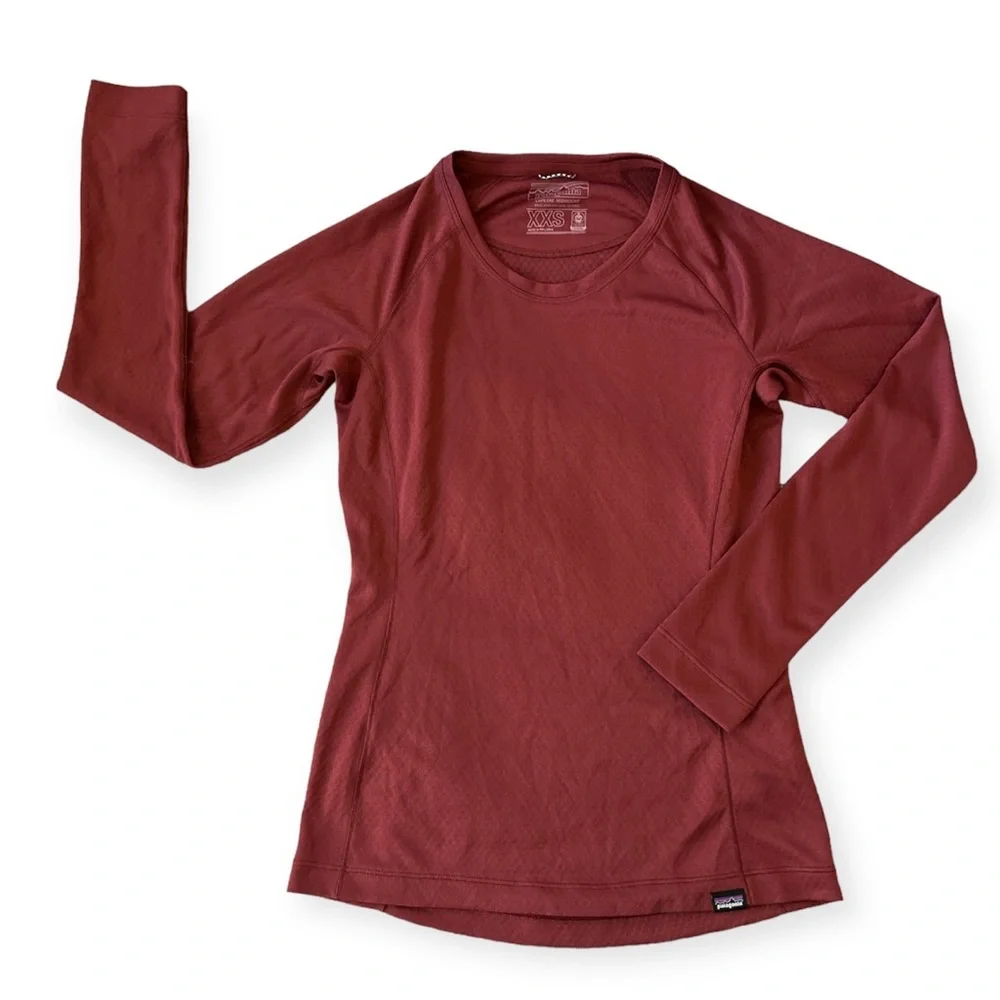 Patagonia • Women's Burgundy Capilene Midweight Crew Top • Size XXS - Picture 4 of 8